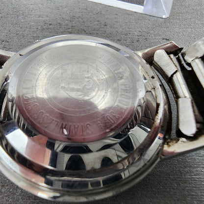 Seiko Seikomatic Watch Men 36mm Silver Dial Silver Tone J13044 Runs READ!!!13