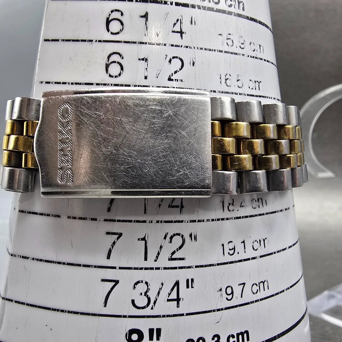 Seiko 5 Automatic President Watch Men 36mm Silver Dial Two Tone Daydate VTG Runs11