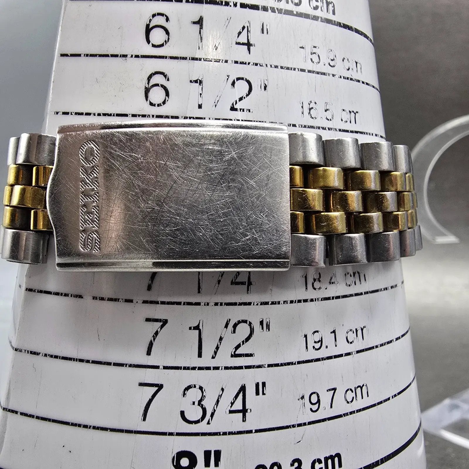 Seiko 5 Automatic President Watch Men 36mm Silver Dial Two Tone Daydate VTG Runs11