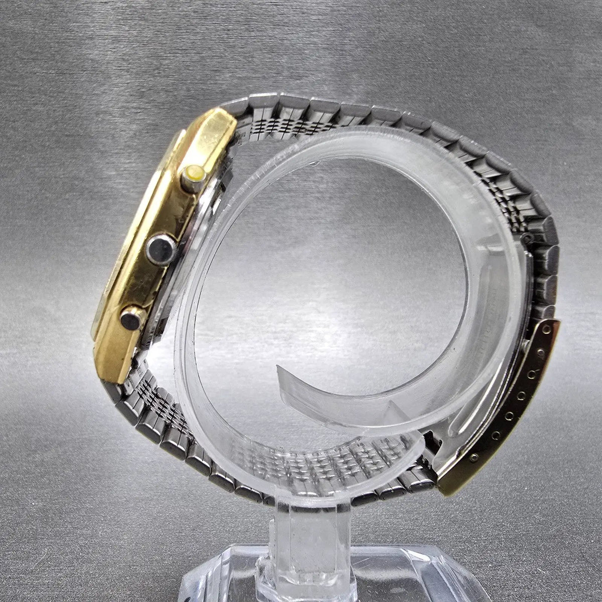 Citizen Analog Digital Watch Men 33mm Champagne Dial Gold 4-082184 PARTS VTG7