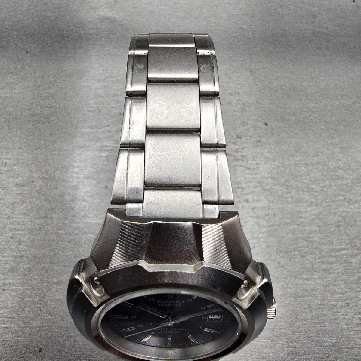 Casio Watch Men 40mm Blue Dial Silver Tone Date Round MTP-3036 New Battery4