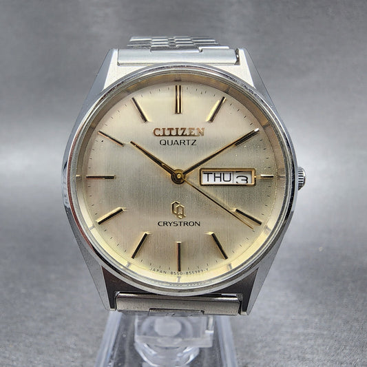 Citizen CQ Watch Men 35mm Champagne Dial Steel Daydate 4853407 PARTS0