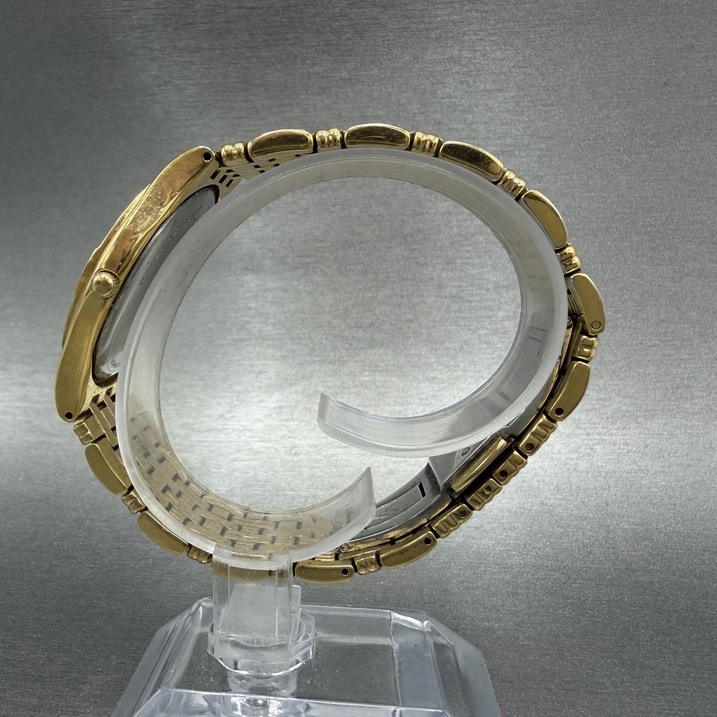 Wittnauer Laureate Watch Men 33mm Gold Dial Gold Tone Date Round New Battery6