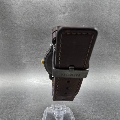 Nixon The Patrol Watch Men 44mm Black Dial Black Tone Round Leather new Battery7