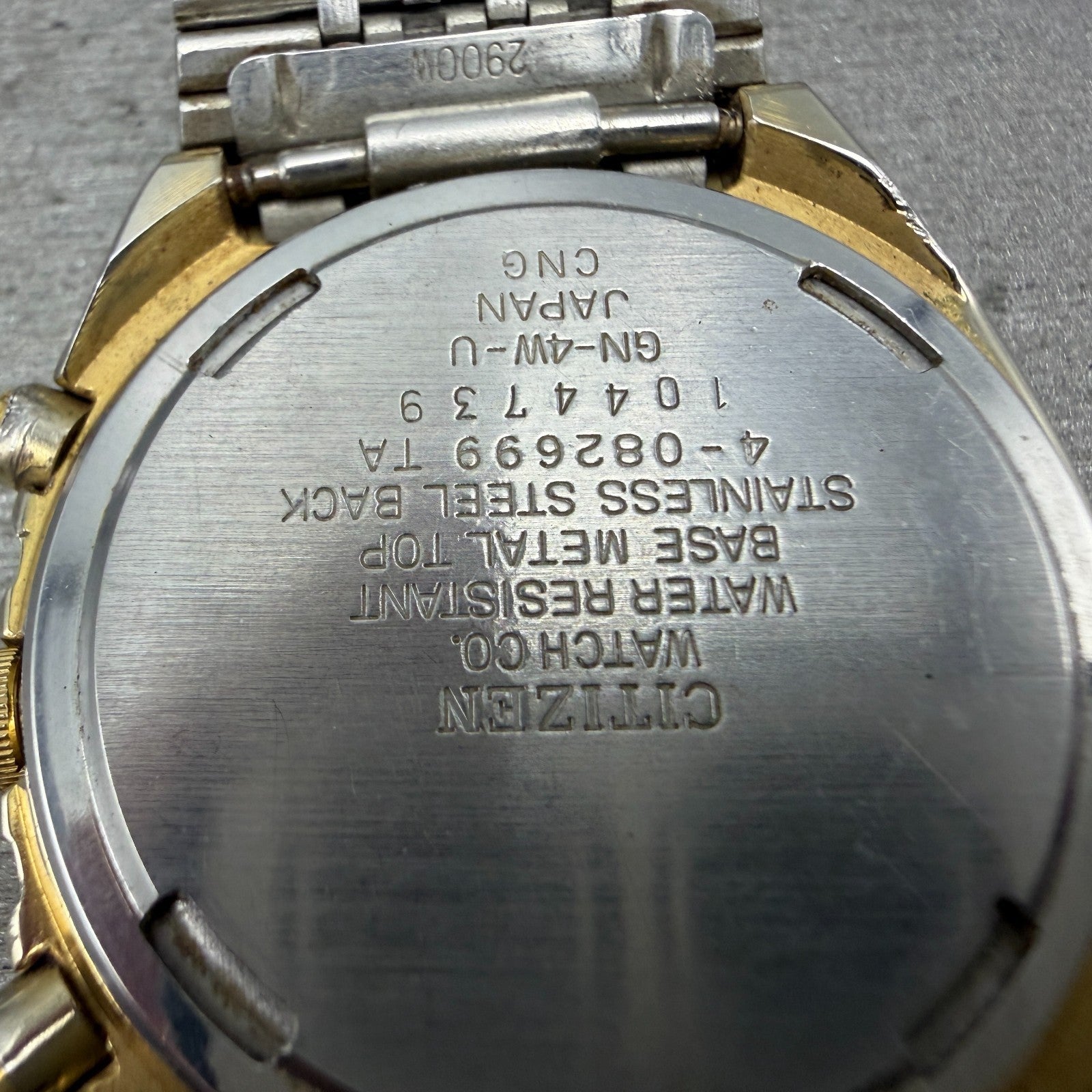 Citizen Analog Digital Watch Men 35mm Black Dial Gold Alarm Chrono 4-082699 PART9