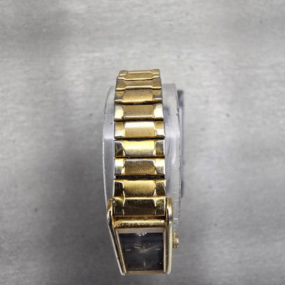 Seiko Watch Women 12mm Brown Dial Gold Tone Rectangle 2E20-5349 New Battery VTG4