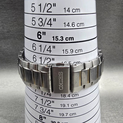 Seiko Chronograph Watch Men 39mm White Dial Two Tone Date Round 7T62-0DP0 NewBat9