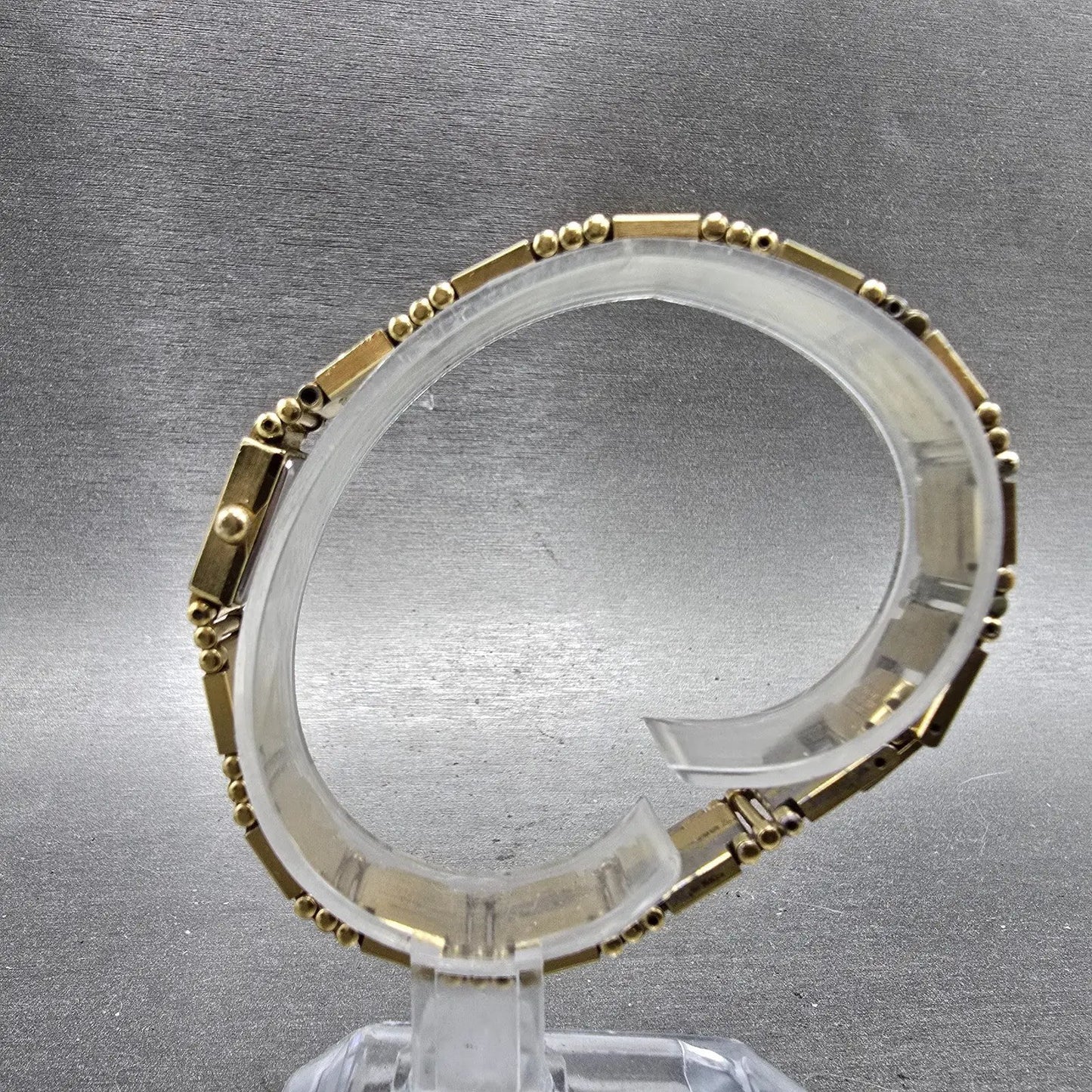 Seiko Watch Women 13mm Champagne Dial Gold Tone Square 1E20-5200 New Battery VTG6