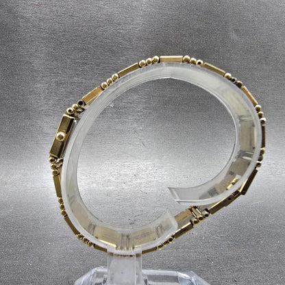 Seiko Watch Women 13mm Champagne Dial Gold Tone Square 1E20-5200 New Battery VTG6