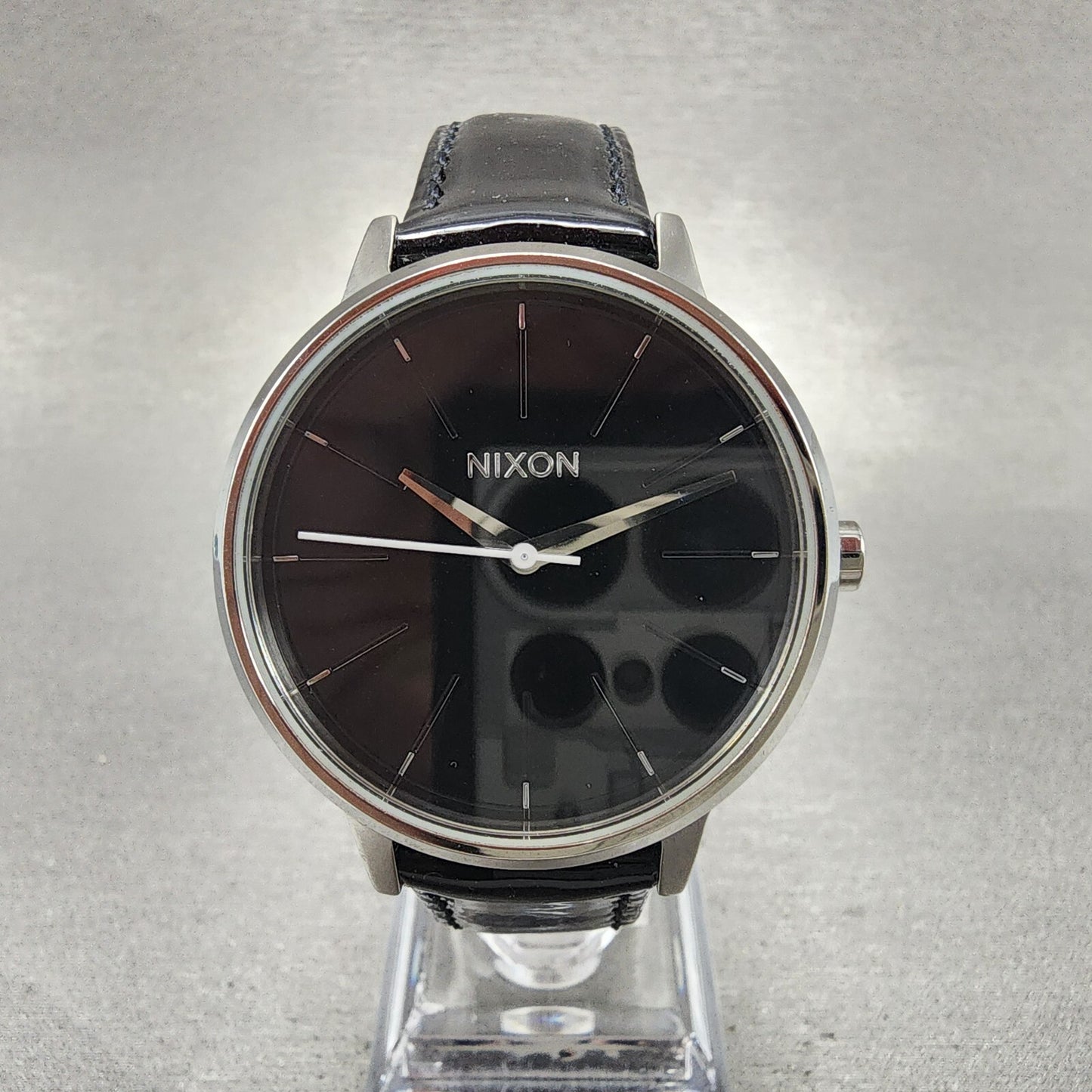 Nixon The Kensington Watch Women 37mm Black Dial Steel Round New Battery0