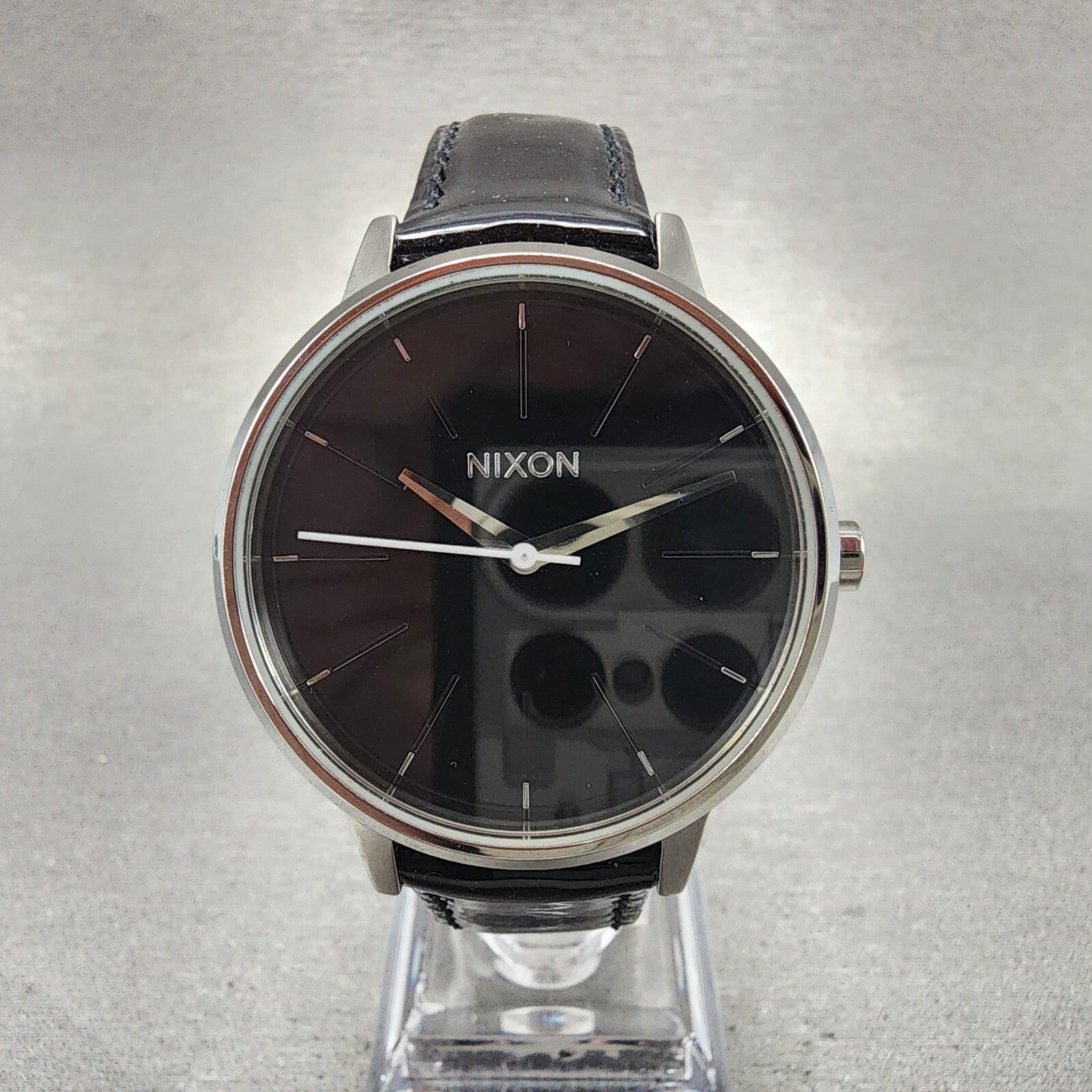 Nixon The Kensington Watch Women 37mm Black Dial Steel Round New Battery0