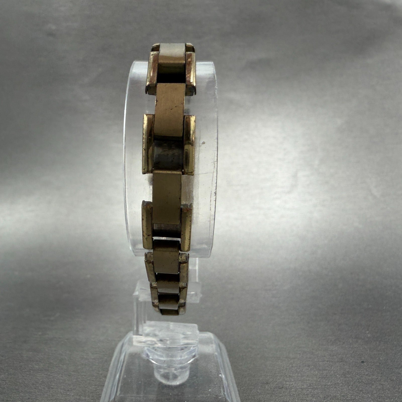 Seiko Lady Seiko Tank Watch Women 13mm Silver Dial Gold Tone Manual 4044H Runs7