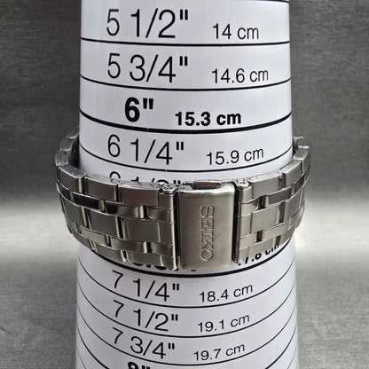 Seiko Watch Men 34mm White Dial Silver Round 7N01-0DM0 New Battery Bracelet JDM9