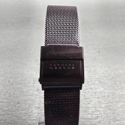 Skagen Watch Women 23mm MOP Dial Brown Tone Gemmed Rectangle 396XXSM New Battery7