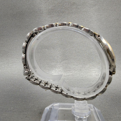 Seiko Watch Women 20mm White Dial Two Tone Oval 1n006F80 New Battery Vintage8