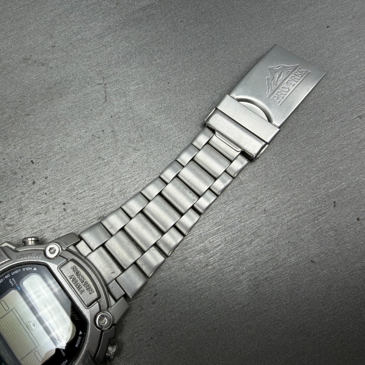 Casio ProTrek PRT-300 Watch Men 47mm Silver Digital Alit-Thermo PARTS8