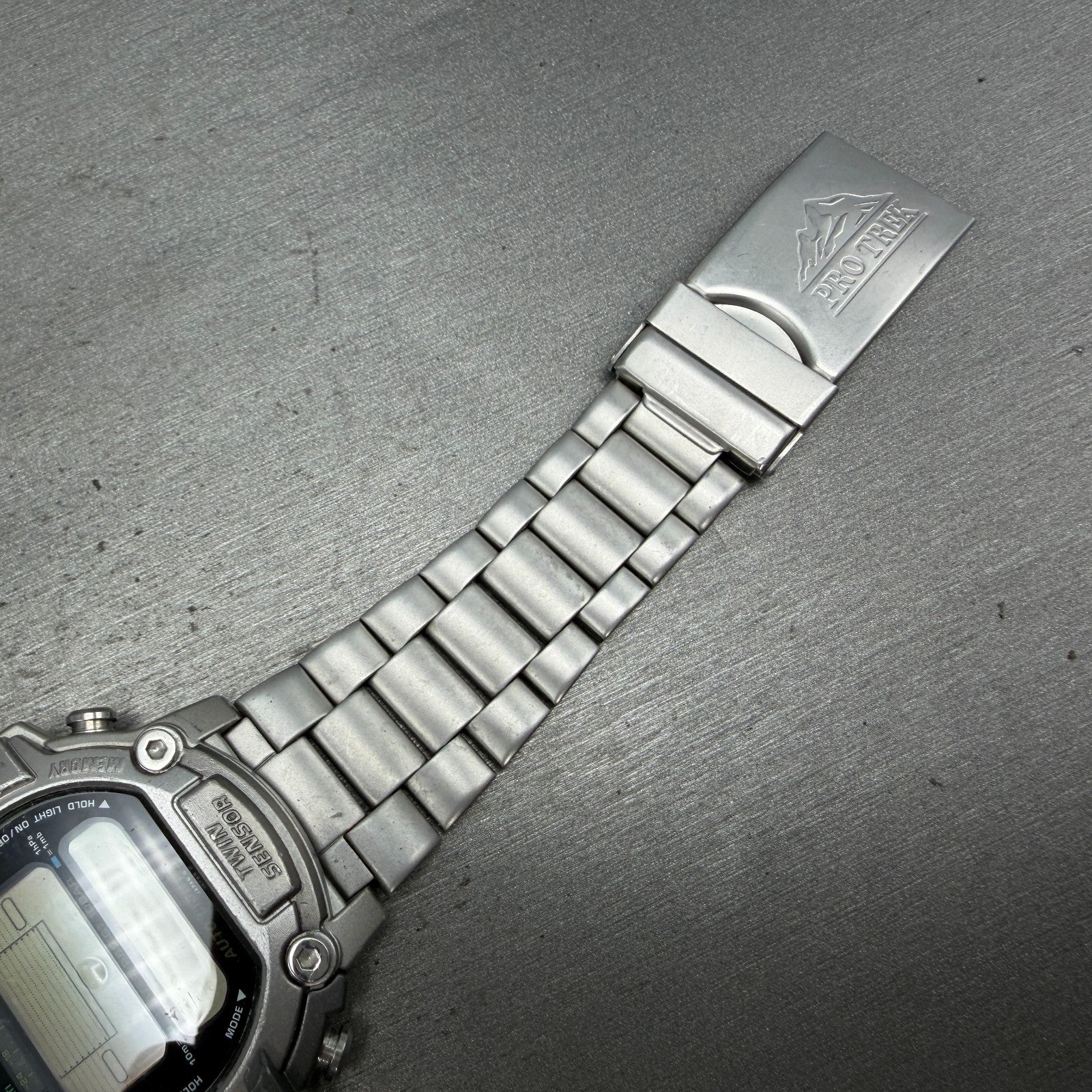 Casio ProTrek PRT-300 Watch Men 47mm Silver Digital Alit-Thermo PARTS8