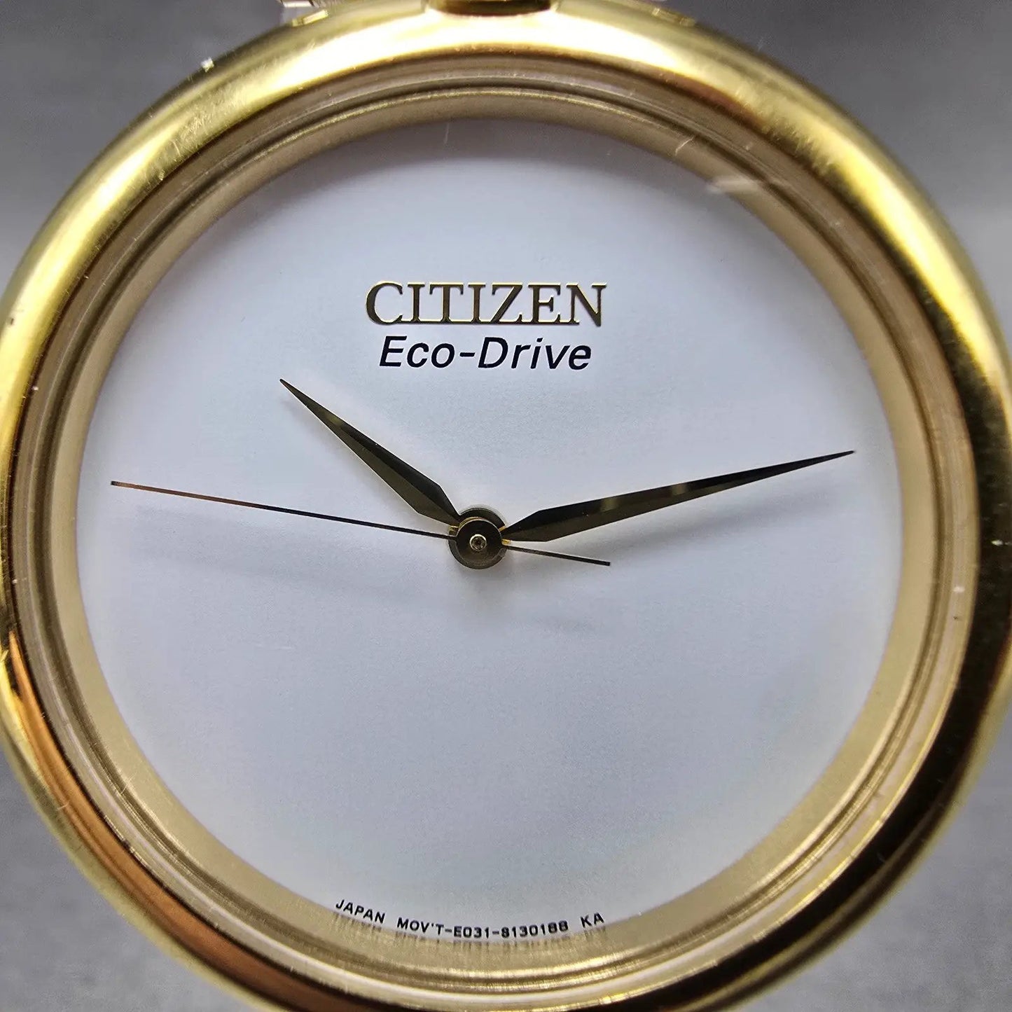 Citizen Eco-Drive Watch Women 34mm White Dial Gold Tone Round E031-S090920 Runs1