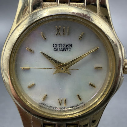 Citizen Watch Women 23mm MOP Dial Gold Tone Round 1032-S69764 New Battery1