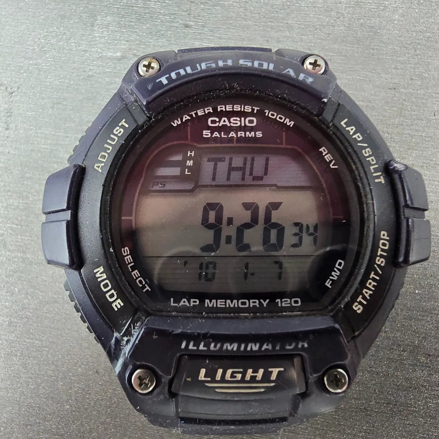 Casio W-S220 Watch Men 50mm Blue Black Alarm Chronograph Digital Solar Works1