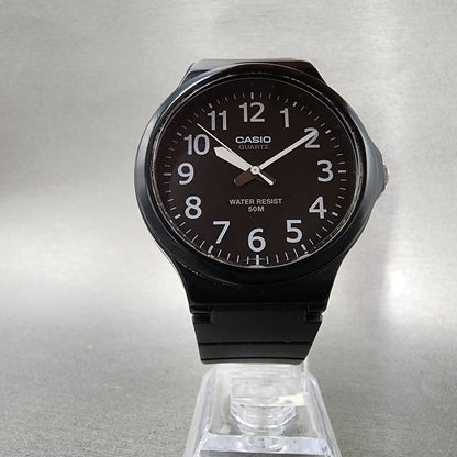 Casio Watch Men 42mm Black Dial Black Tone Round MW240 New Battery5