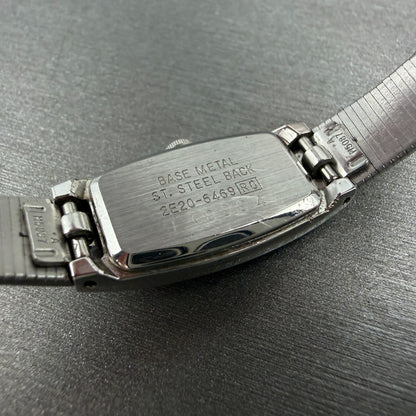 Seiko Tank Watch Women 13mm Silver Dial Silver Tone 2E20-6469 New Battery9