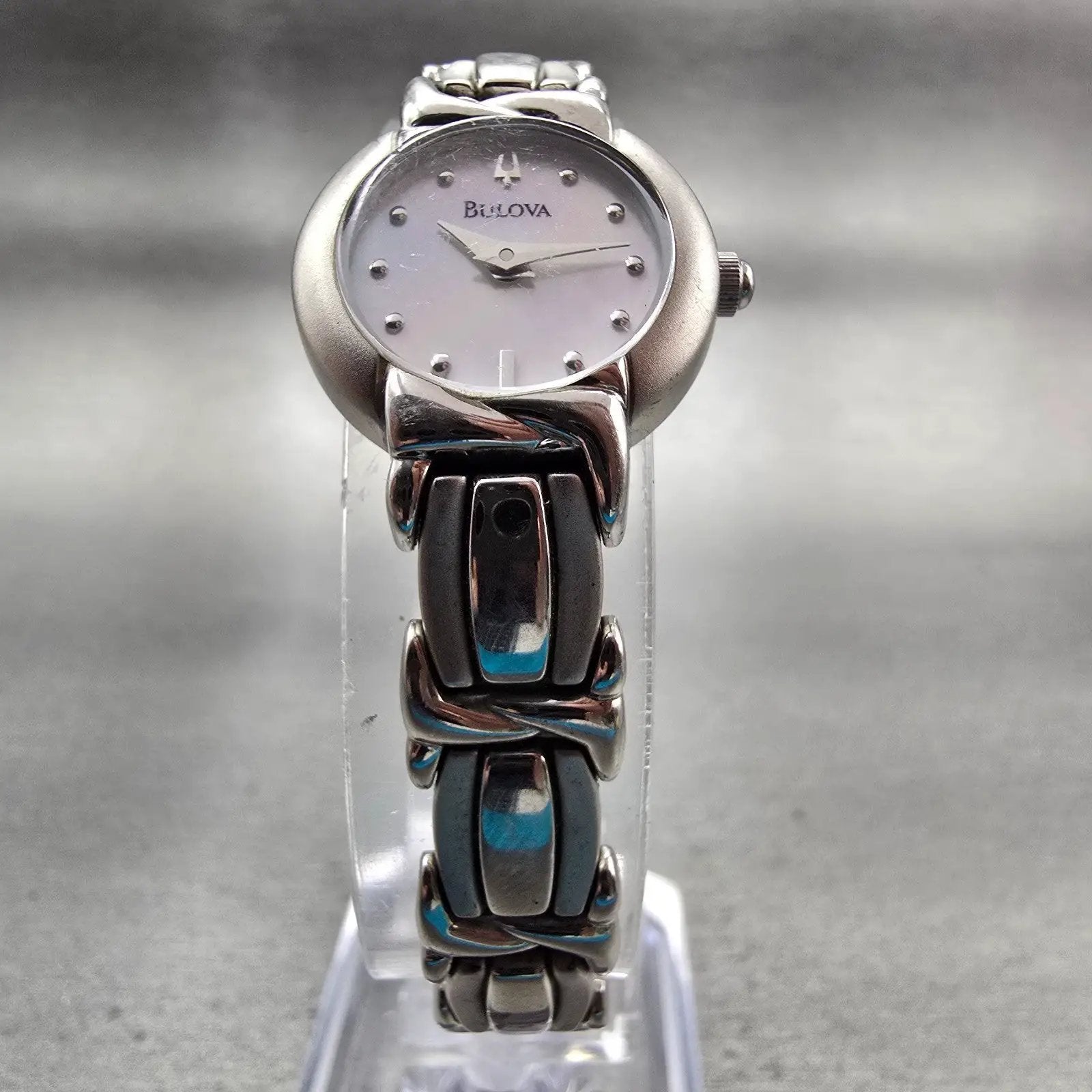 Bulova Watch Women 20mm MOP Dial Silver Tone Round 96L90 New Battery Bracelet5