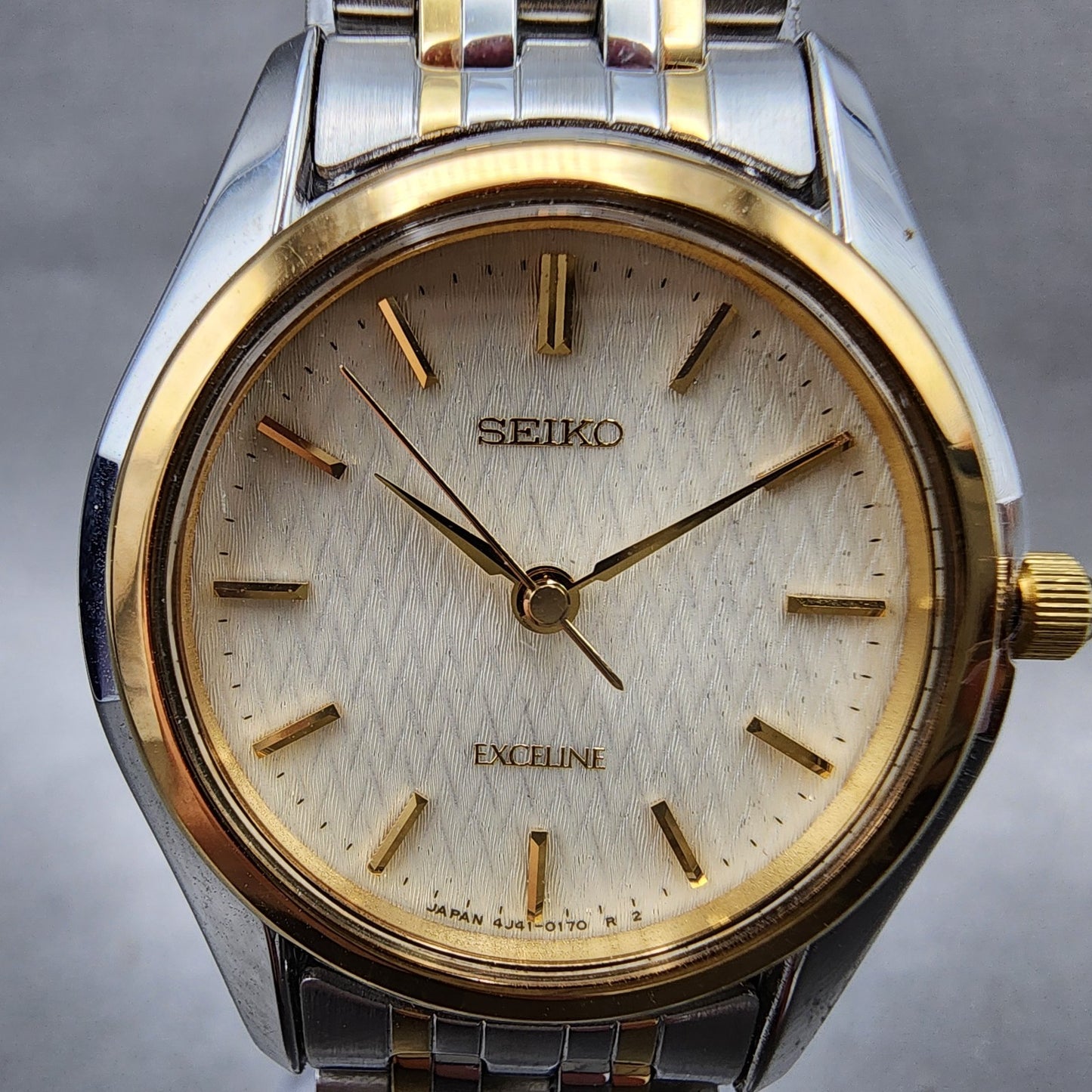 Seiko Exceline Watch Women 26mm White Dial Two Tone Round 4J410100 New Battery2