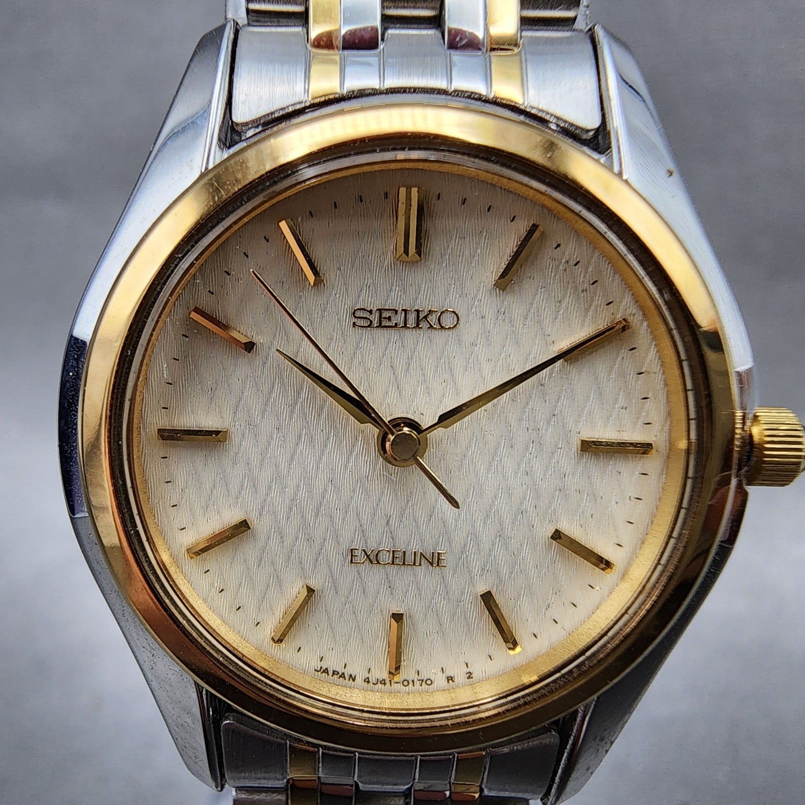 Seiko Exceline Watch Women 26mm White Dial Two Tone Round 4J410100 New Battery2