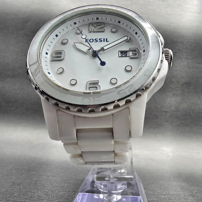 Fossil Dive Watch Womens 48mm White Dial Two Tone Date Round CE-5009 New Battery5