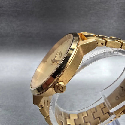 Nixon Kensington Watch Women 32mm Champagne Dial Gold Tone Round New Battery2