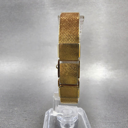 Seiko Tank Watch Women 17mm Champagne Dial Gold Tone Rectangle 14005259 New Bat7