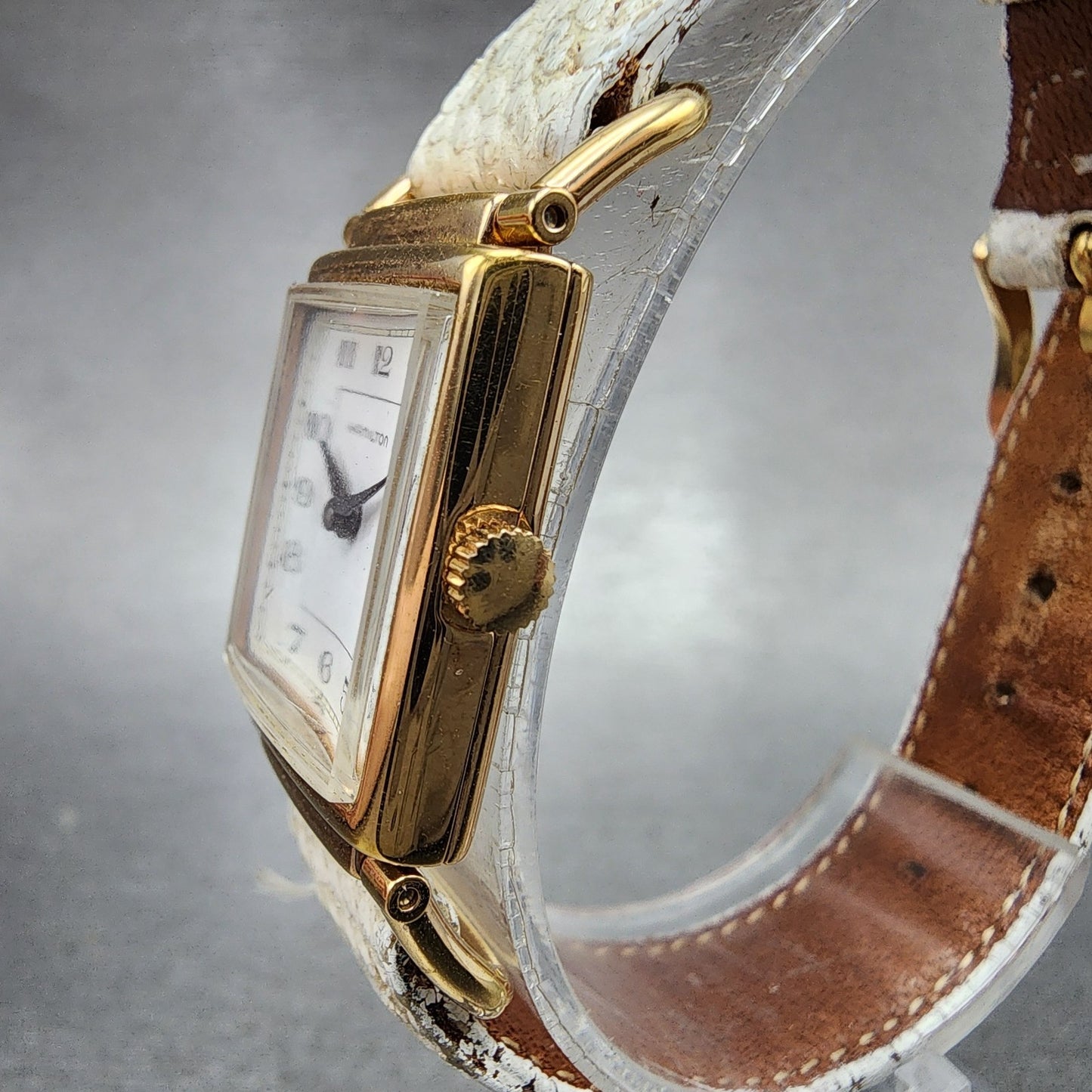 Hamilton Wilshire Tank Watch Women 18mm White Dial Rose Gold Plated New Battery2