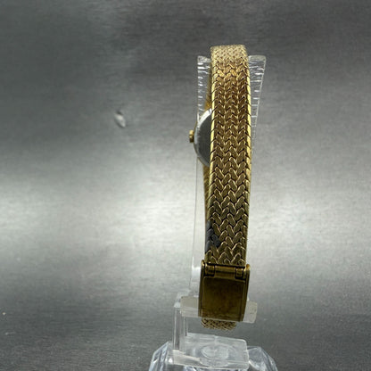 Gruen Watch Women 16mm Gold Dial Gold Tone Oval Mesh band New Battery VTG7