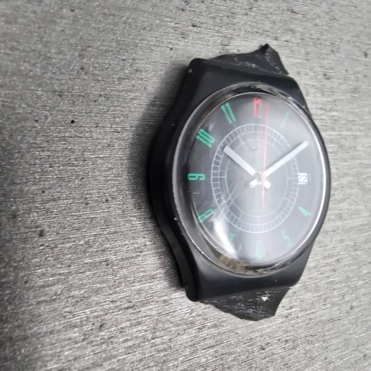 Swatch Ritz Watch Men 34mm Black Dial Black Tone Date Round GA400 New Battery3