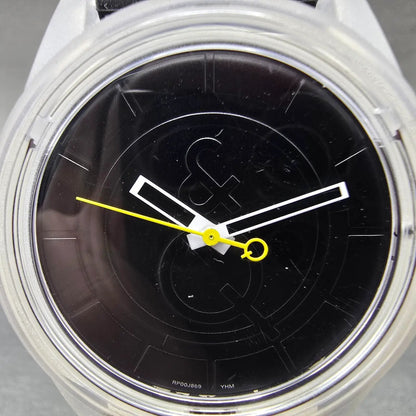 Citizen Q&Q Smilesolar Watch Men 40mm Black Dial Clear Round RP00J005Y Runs1