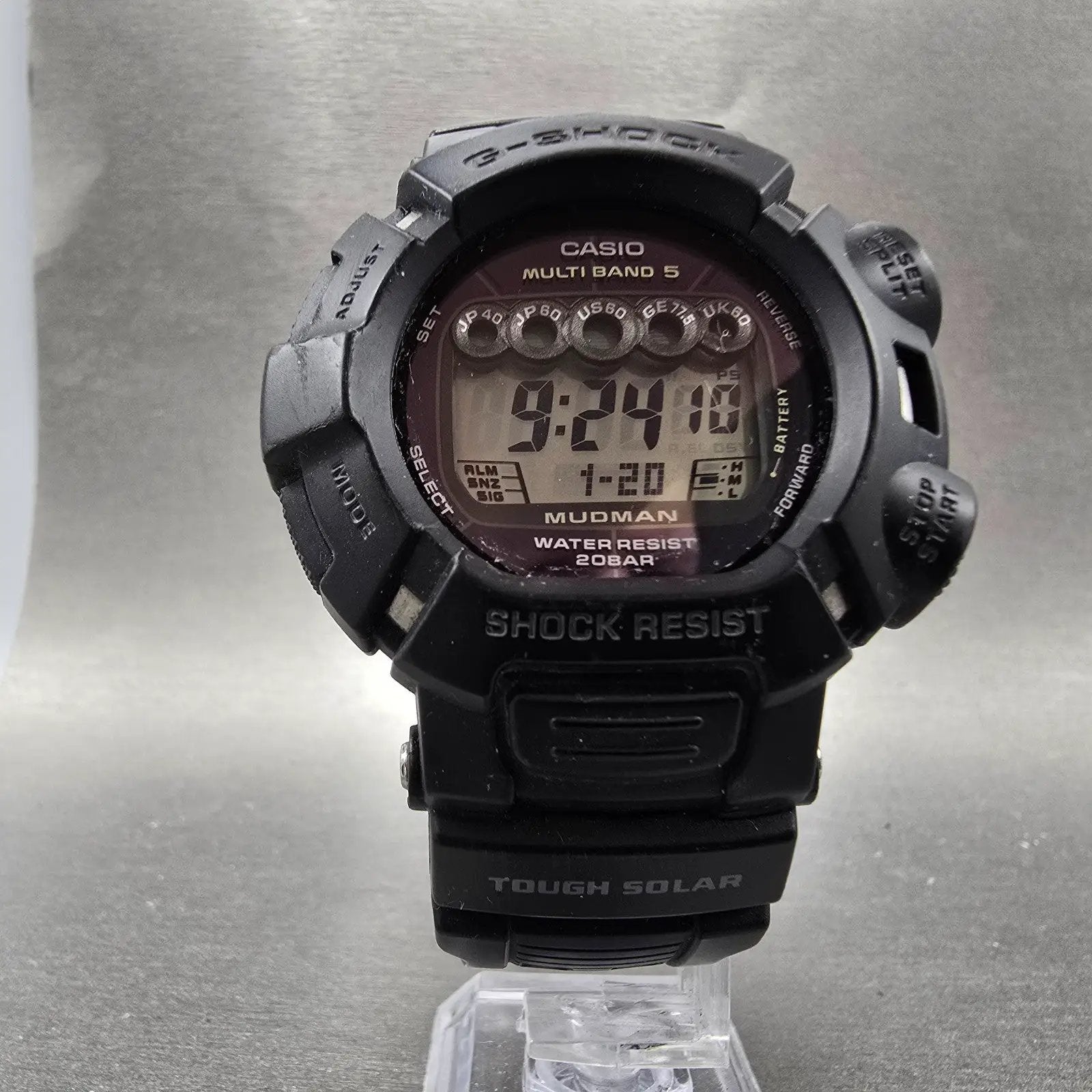 Casio G-Shock GW-9000A Mudman Watch Men 45mm Digital Black Alarm Chrono Solar5