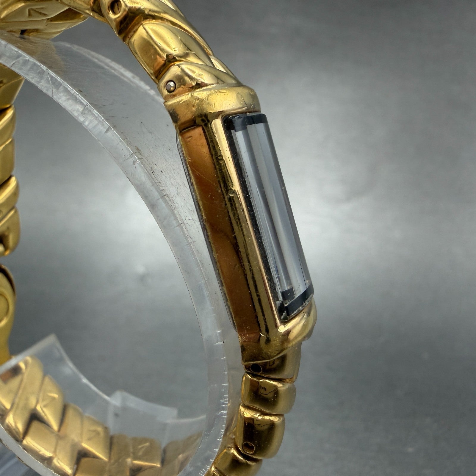 Seiko Tank Watch Women 13mm Green Dial Gold Tone Rectangle 2E20-7259 New Battery3
