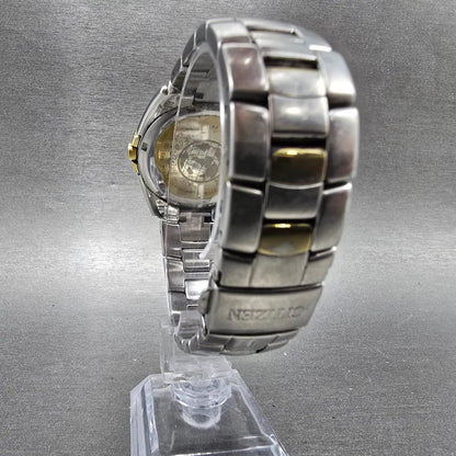 Citizen Eco-Drive Watch Men 39mm White Dial Two Tone Date F810-S005353 Runs8