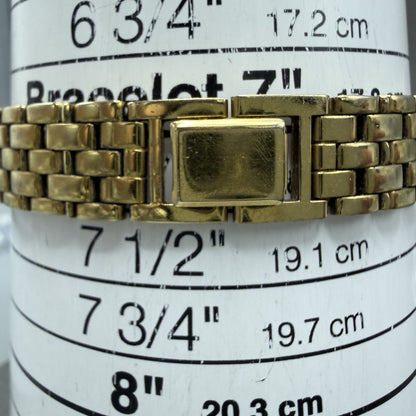 Seiko Tank Watch Women 17mm Black Dial Gold Tone Rectangle V400-5498 New Batt HJ10