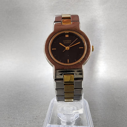 Citizen Watch Women 24mm Black Dial Two Tone Round 1032S93681 New Battery5