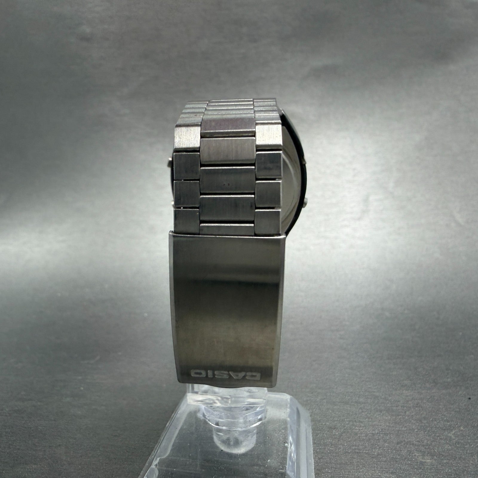 Casio 83QS-27 Watch Men 36mm Black Dial Silver Tone Alarm Chrono New Batt ABC7