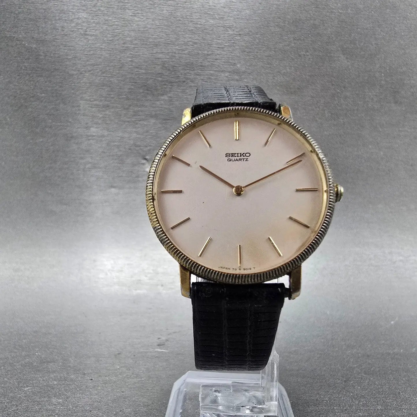 Seiko Watch Men 33mm Silver Dial Gold Tone Round READ!!!! 7800-9039 New Battery5