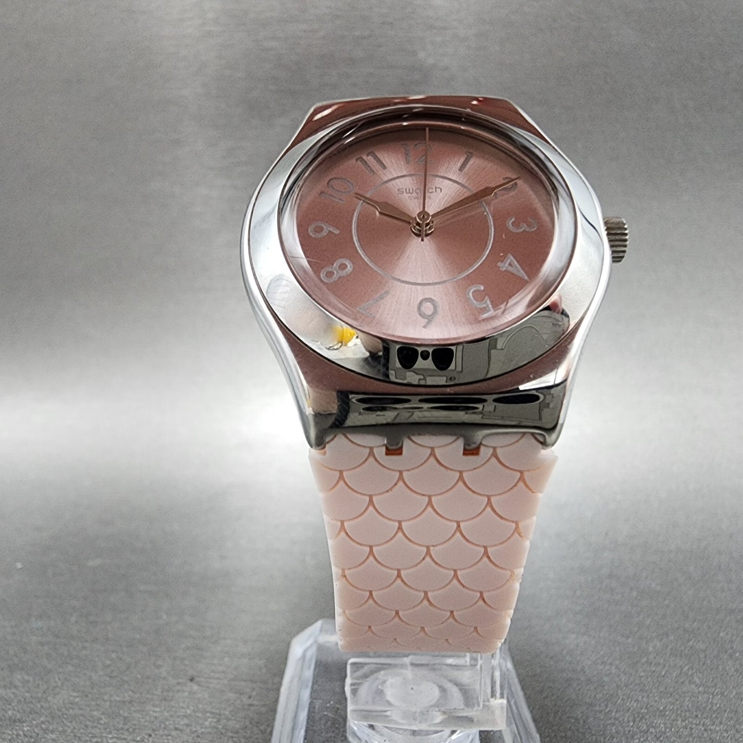 Swatch Irony COCO HO Watch Women 33mm Pink Dial Steel Round YLZ101 New Battery5