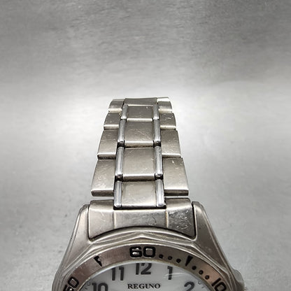 Citizen Reguno Solar Watch Men 39mm White Dial Titanium Daydate Round Runs4