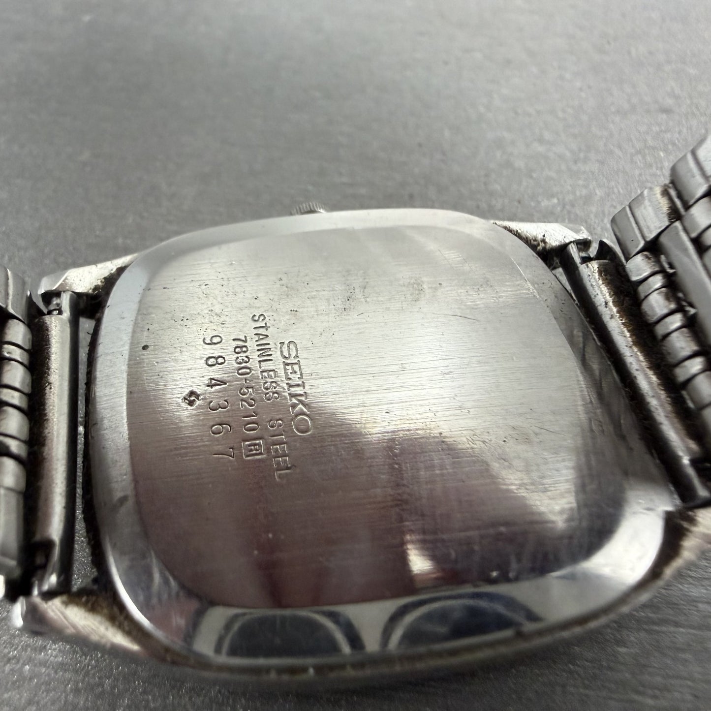 Seiko Watch Men 30mm Silver Dial Silver Tone Rectangle 78305210 PARTS10