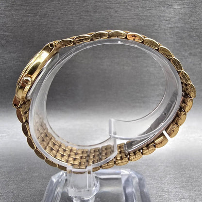 Seiko Watch Women 25mm Gold Dial Gold Tone Date Round 3Y09-0B59 New Battery6