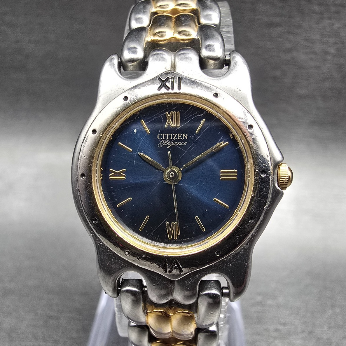 Citizen Watch Women 23mm Blue Dial Two Tone Round 5930-F91334 New Battery VTG0