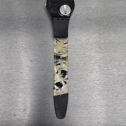Swatch 1920 Watch Men 34mm Black Dial Black Case Round GB275 New Battery READ10