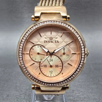 Invicta Angel Watch Women 36mm Pink Dial Rose Gold Tone Daydate 28920 NewBattery0